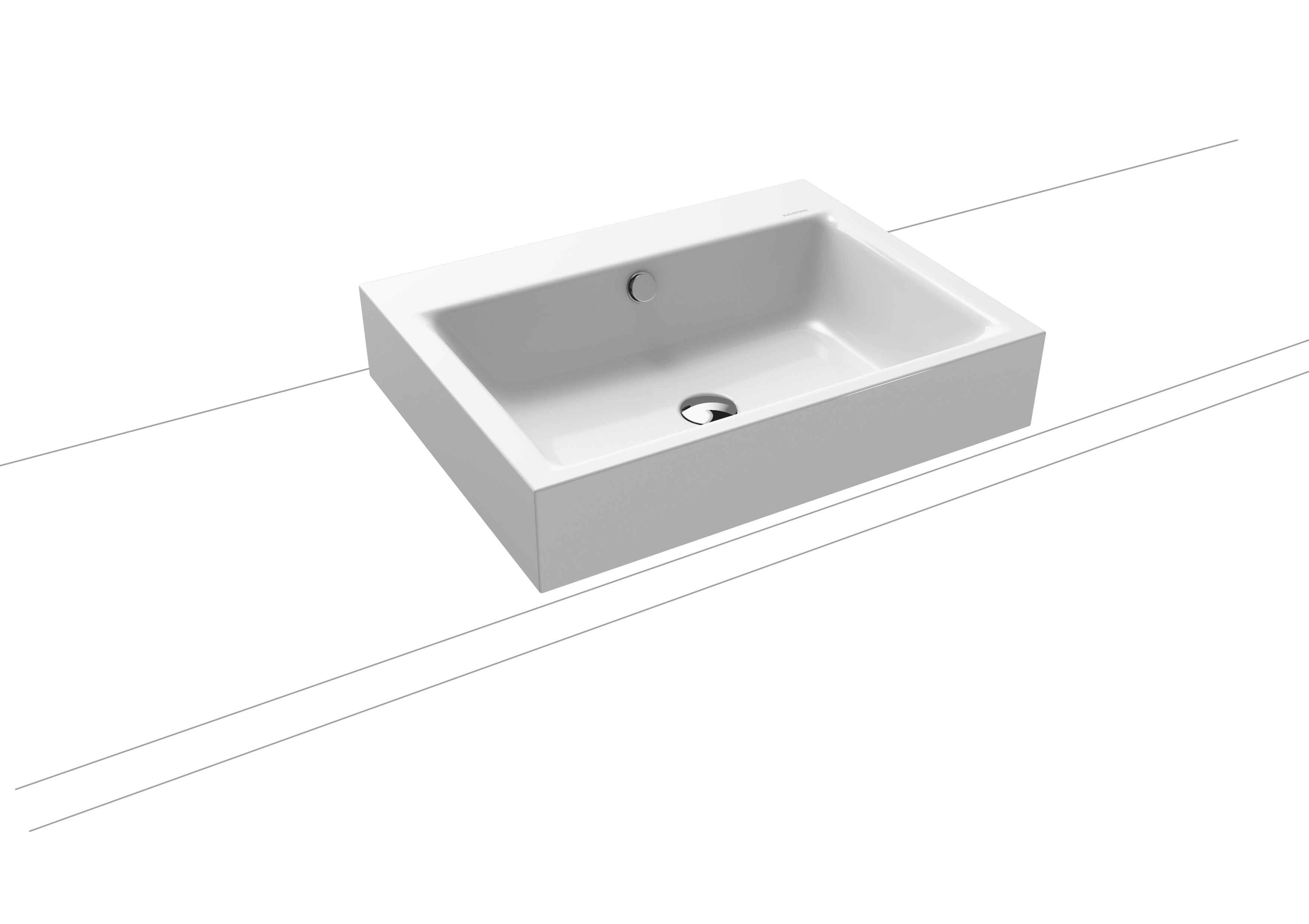 Kaldewei Puro Aufsatzwaschtisch 600 x 460 x 120mm, mit 1 x 3 Hahnlöchern