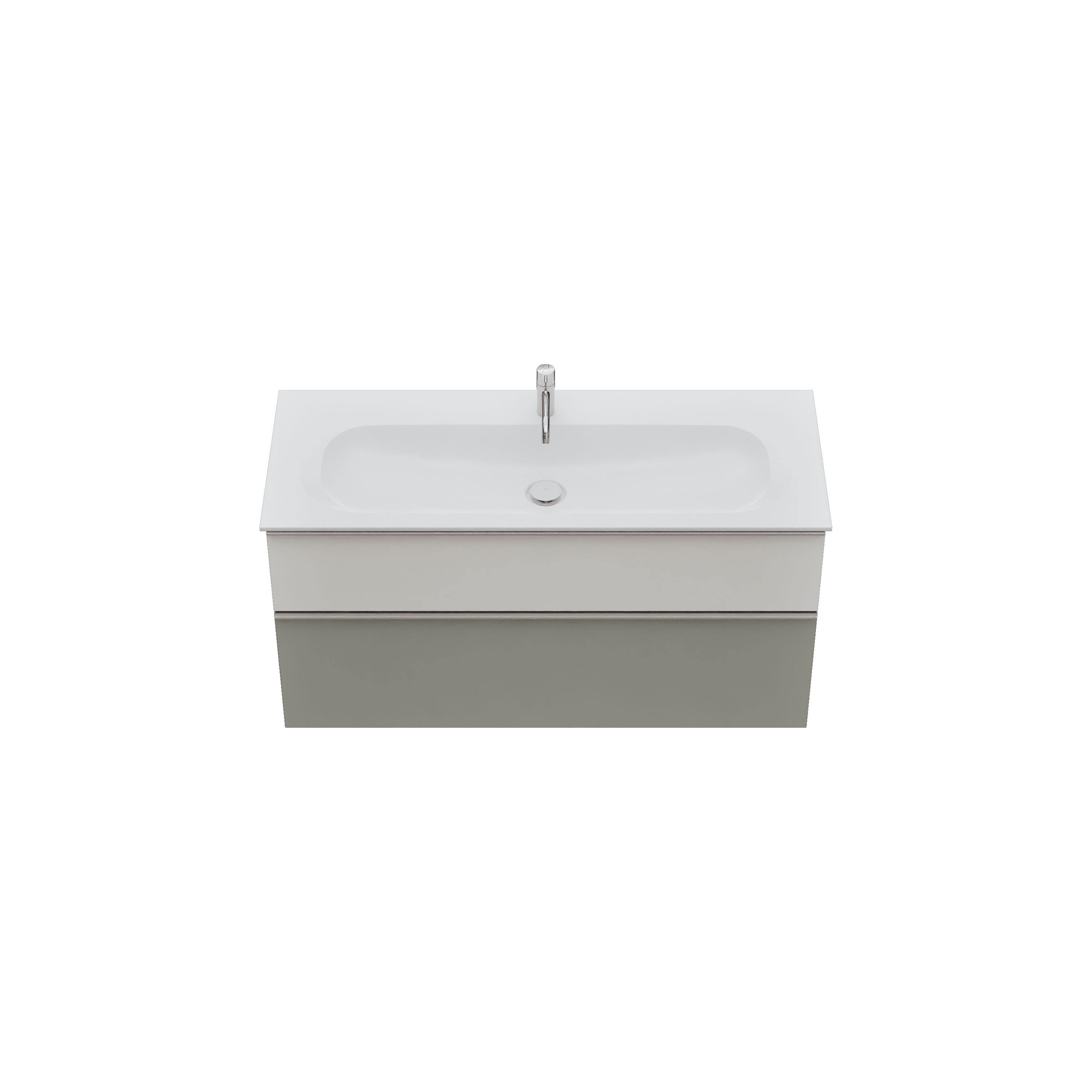 burgbad Fiumo 2.0 Badmöbel-Set 1220mm Rauchgrün Softmatt, Griff Chrom G0146