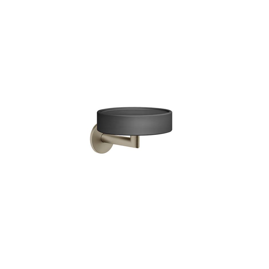 Gessi TONDO Seifenhalter mit Schale schwarz, Finox Optik