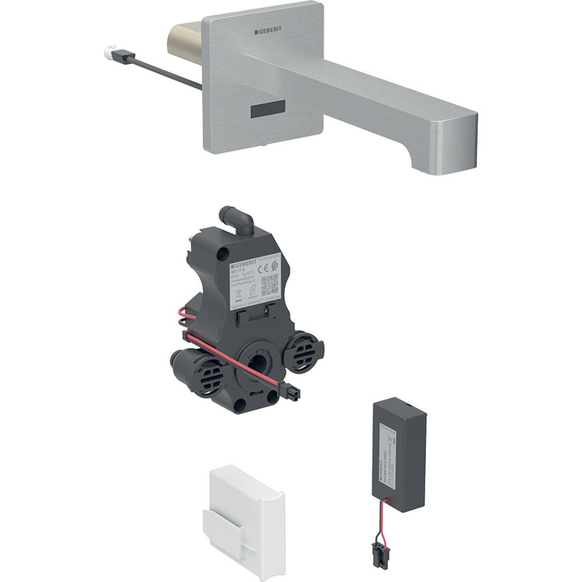 Brenta Waschtischarmatur zur Wandmontage, Batteriebetrieb, für UP-Funktionsbox, 22cm
