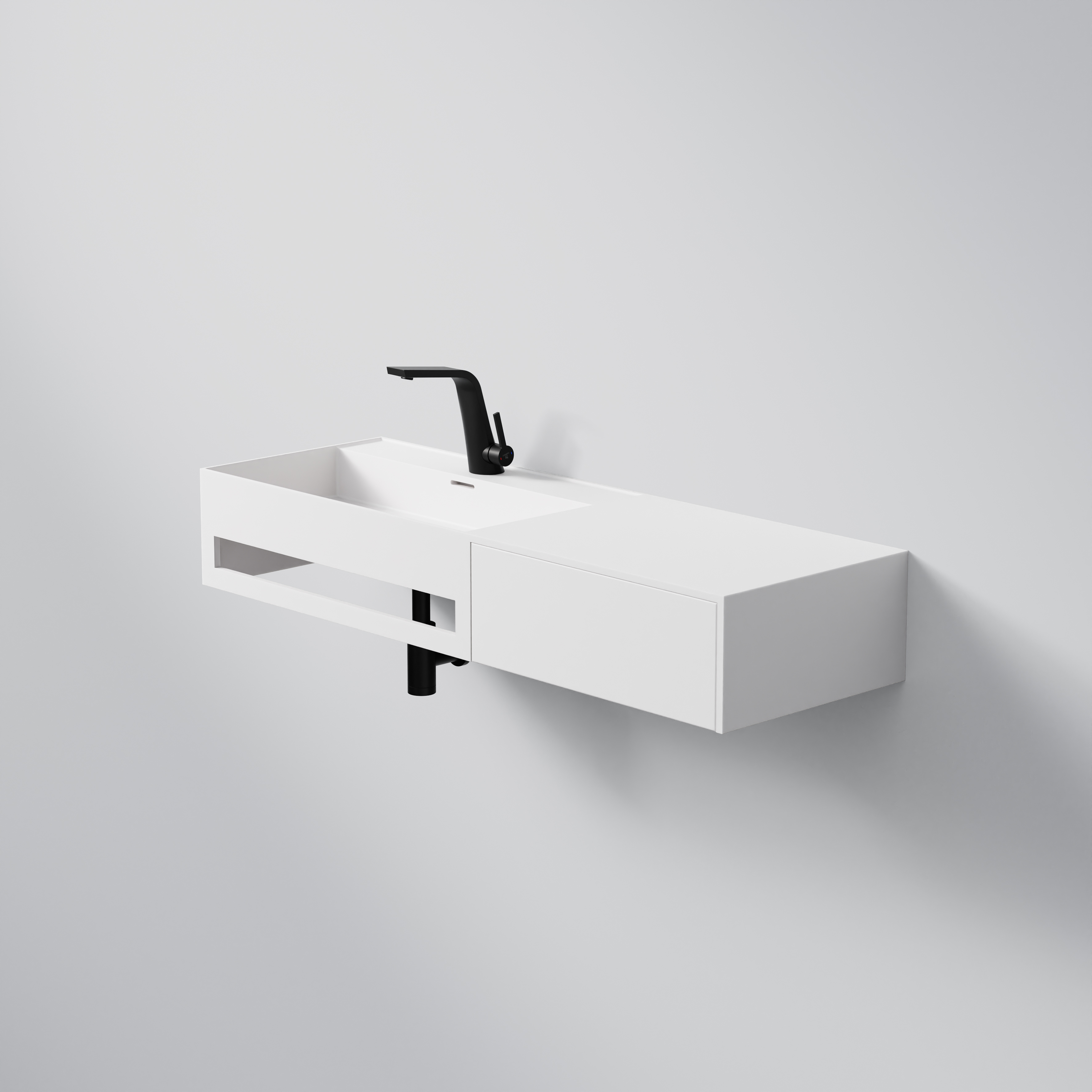 Steinberg Serie 443 Wandwaschtisch aus Solid Surface 1200mm