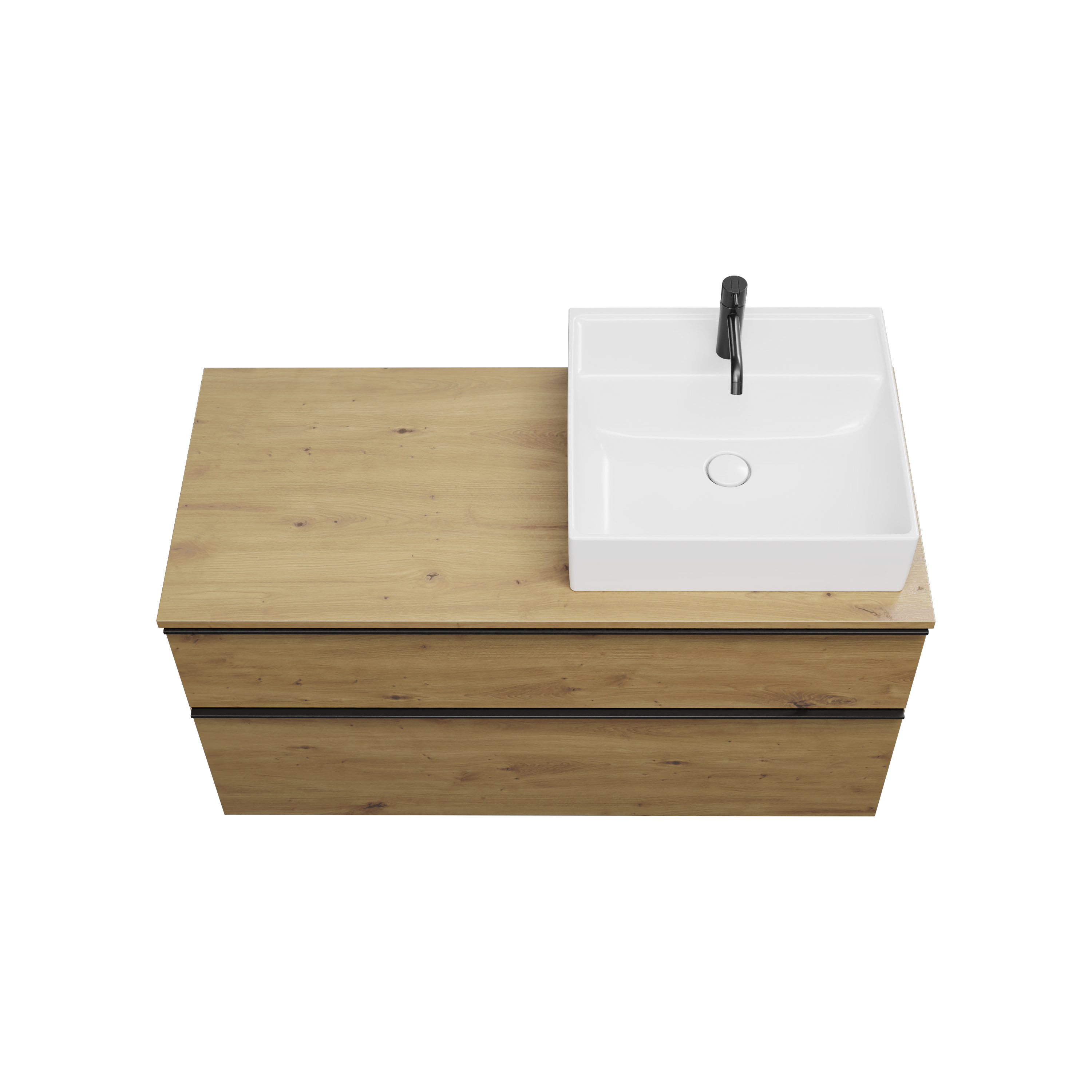 burgbad Eqio Konsolenplatte mit Unterschrank WXXI120 619x1200x550 Eiche Dekor Urban
