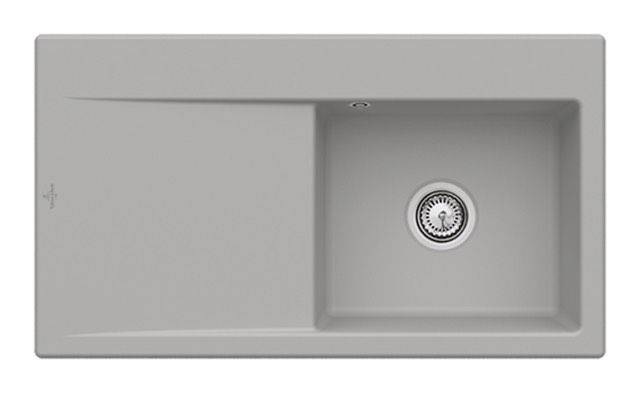 Villeroy & Boch Subway Style 50 Flat Küchenspüle, Becken rechts, Ablaufgarnitur mit Handbetätigung