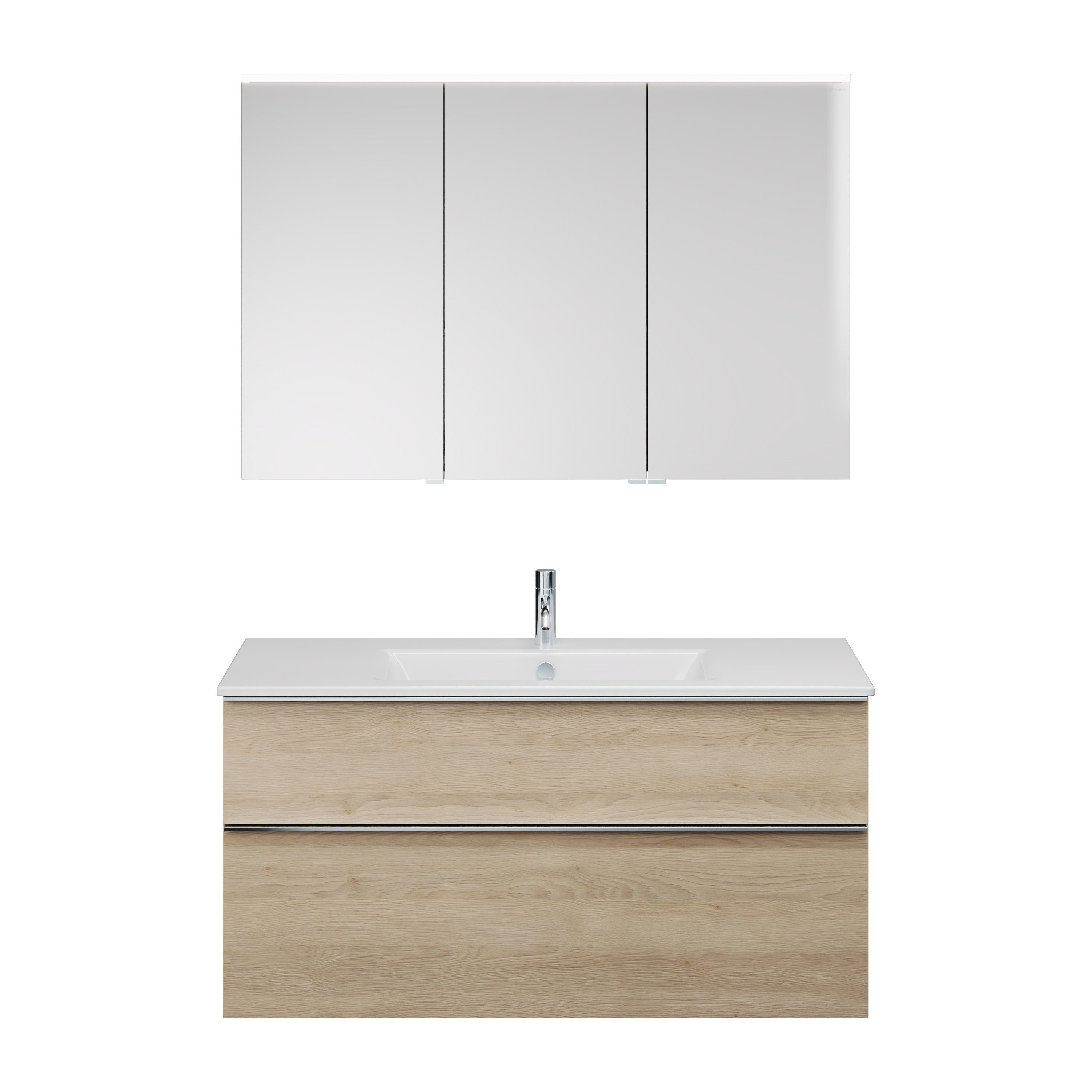burgbad Eqio Badmöbel-Set SHCP122R Eiche Dekor Cashmere/Alpinweiss