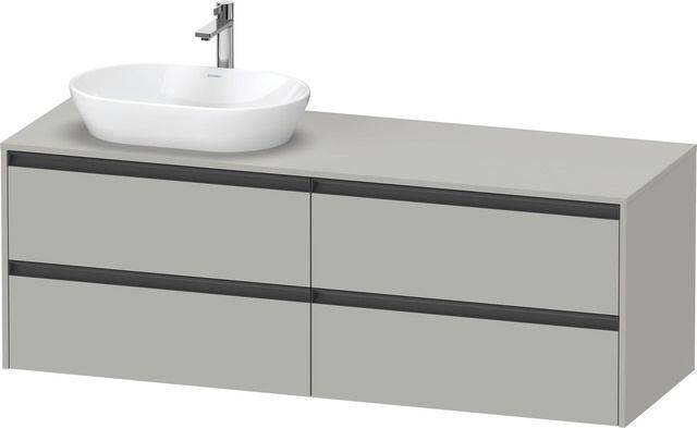 Ketho.2 Waschtischunterbau wandhängend 1600 x 550mm, Beckenausschnitt links