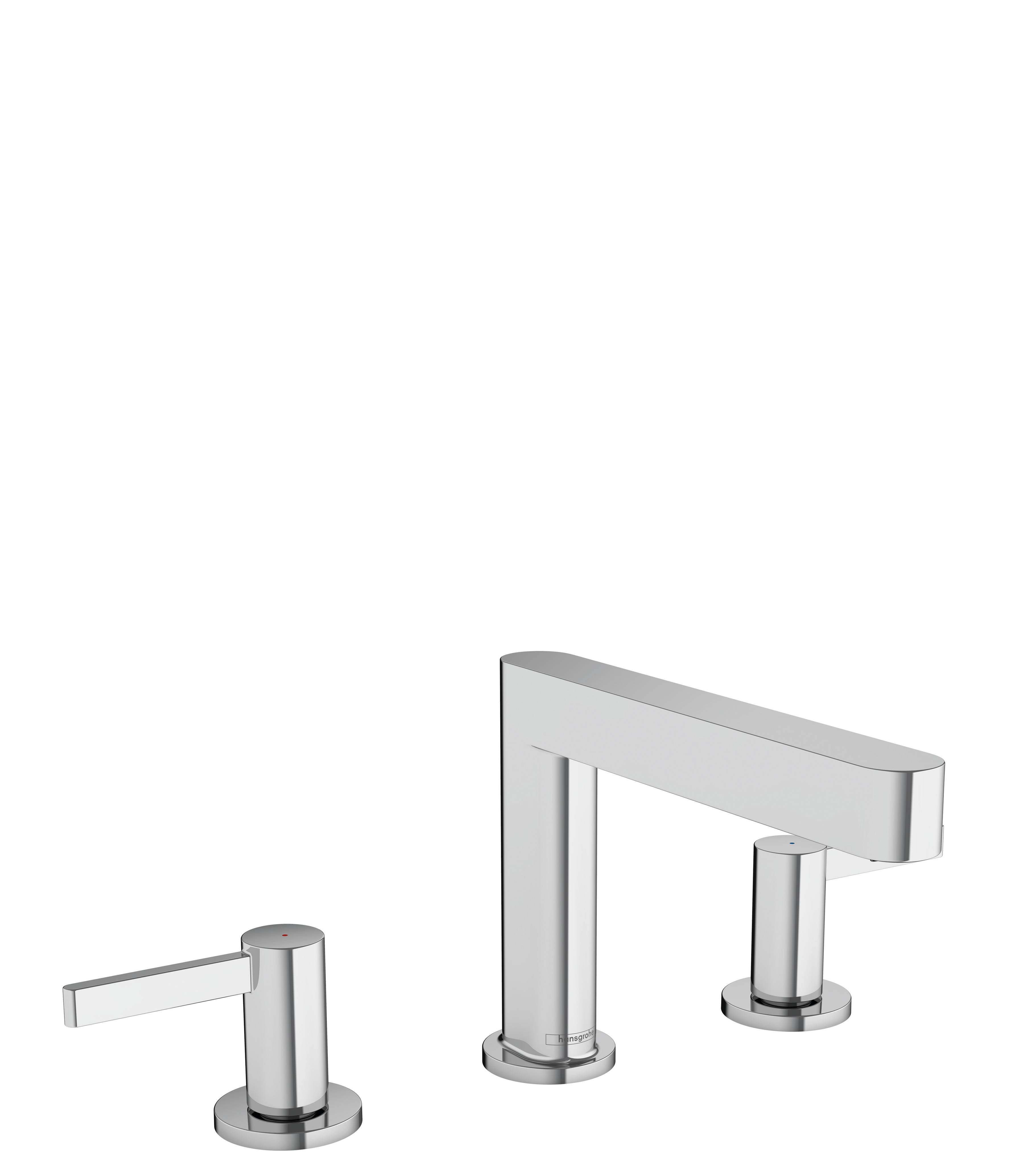 Hansgrohe Finoris 3-Loch Waschtischarmatur 110 mit Push-Open Ablaufgarnitur