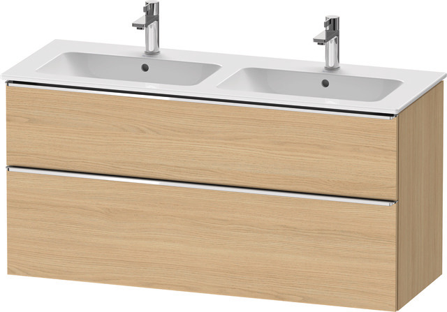 Duravit D-Neo Waschtischunterbau wandhängend mit Möbelgriff chrom