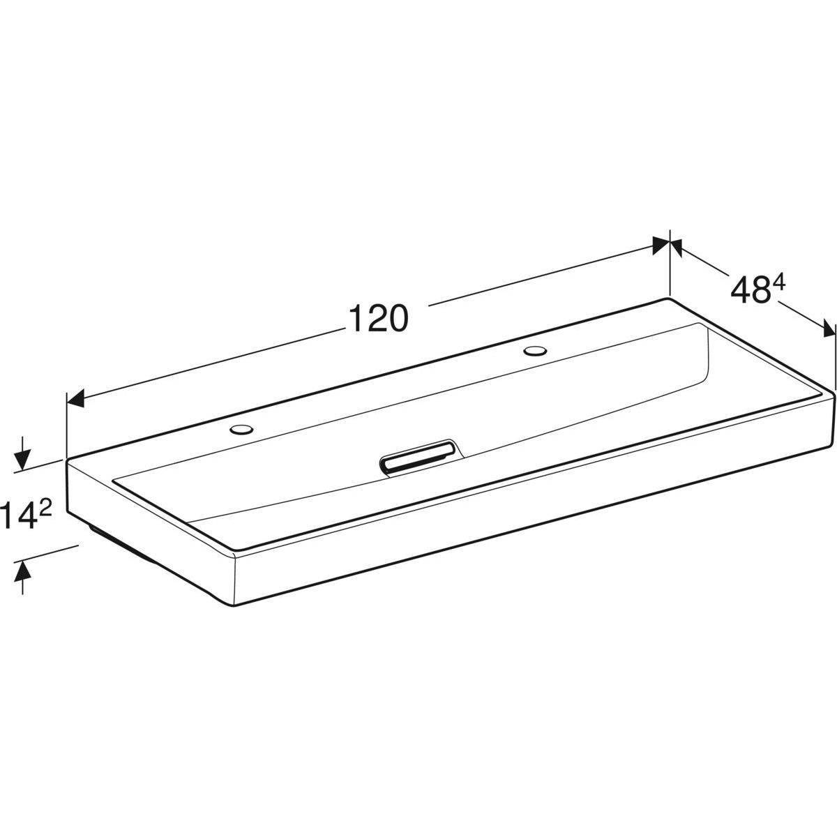One Waschtisch 120cm, Abgang horizontal