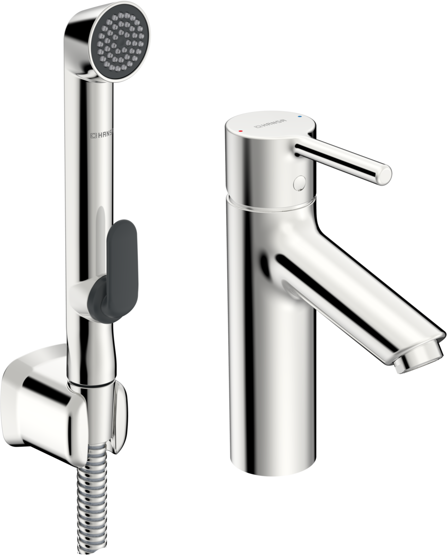 Vantis Einhebel-Waschtischmischer mit Handbrause