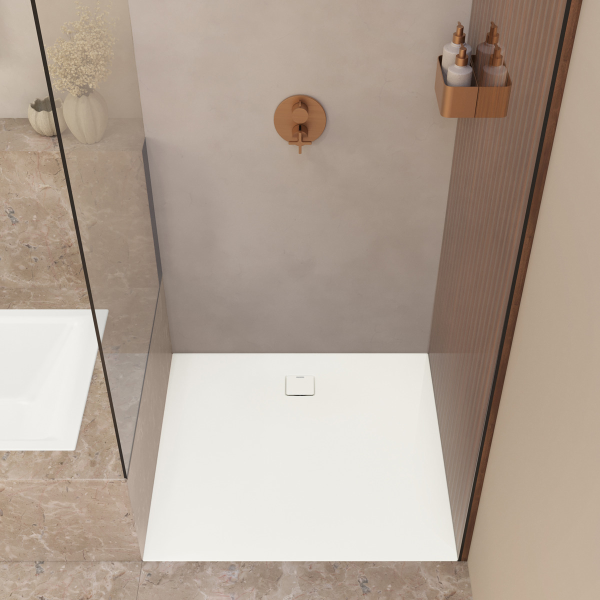Aluvia Rechteck-Duschfläche Modell 3253 900 x 900 x 20mm