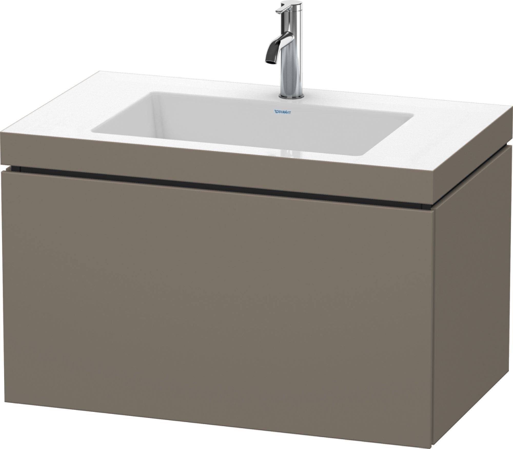 Duravit L-Cube Möbelwaschtisch c-bonded mit Unterbau wandhängend, LC6917N, 800 x 480mm, 1 Auszug