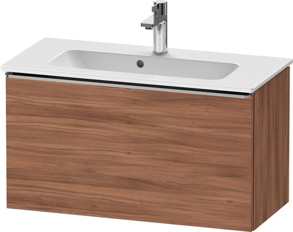 Duravit D-Neo Waschtischunterbau wandhängend mit Möbelgriff Edelstahl gebürstet