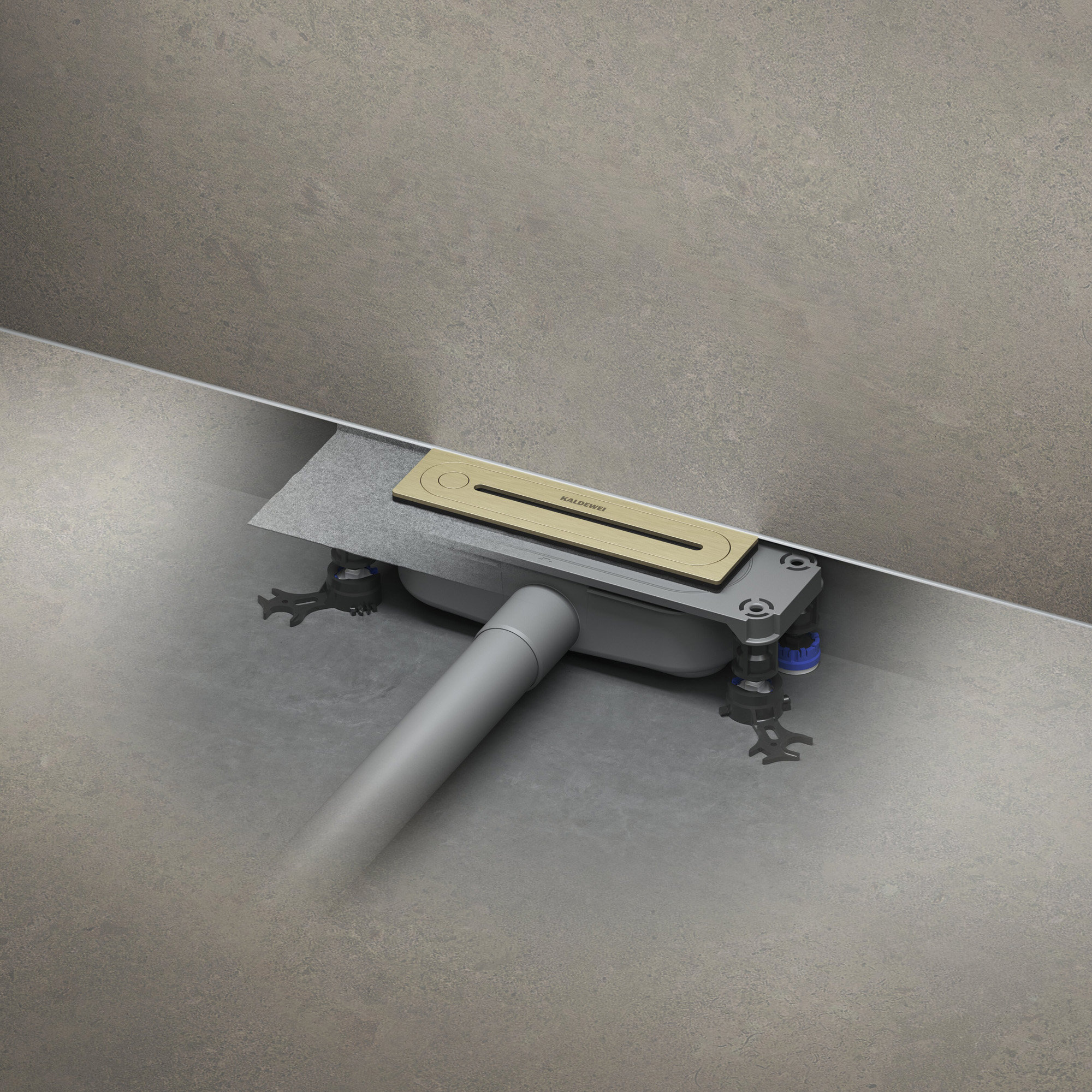 Flowpoint Zero Duschablauf-Set mit FlowDrain Regular, champagner gebürstet
