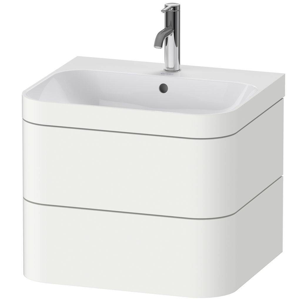 Happy D.2 Plus Möbelwaschtisch c-bonded mit Unterbau, wandhängend, 575 x 490mm