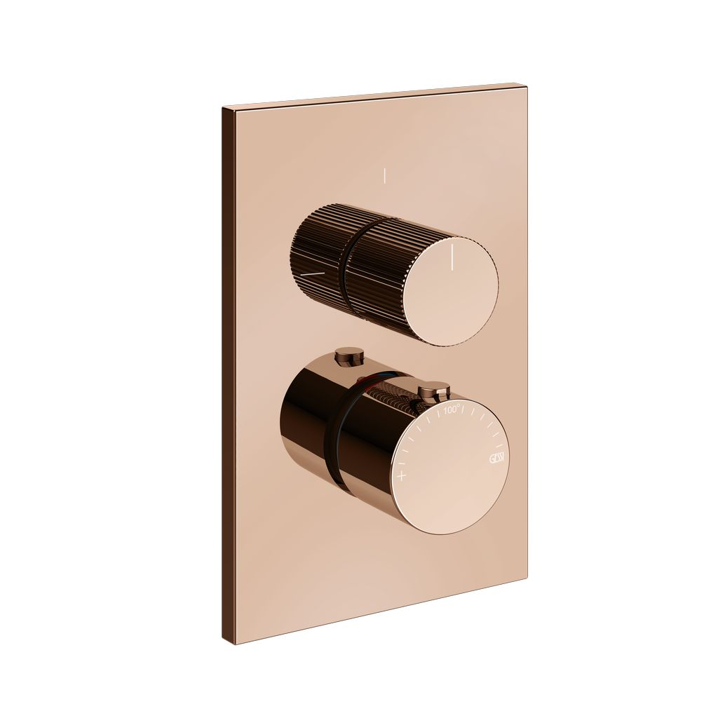Inverso Rigato 2-Wege-Brause-Thermostat Kupfer