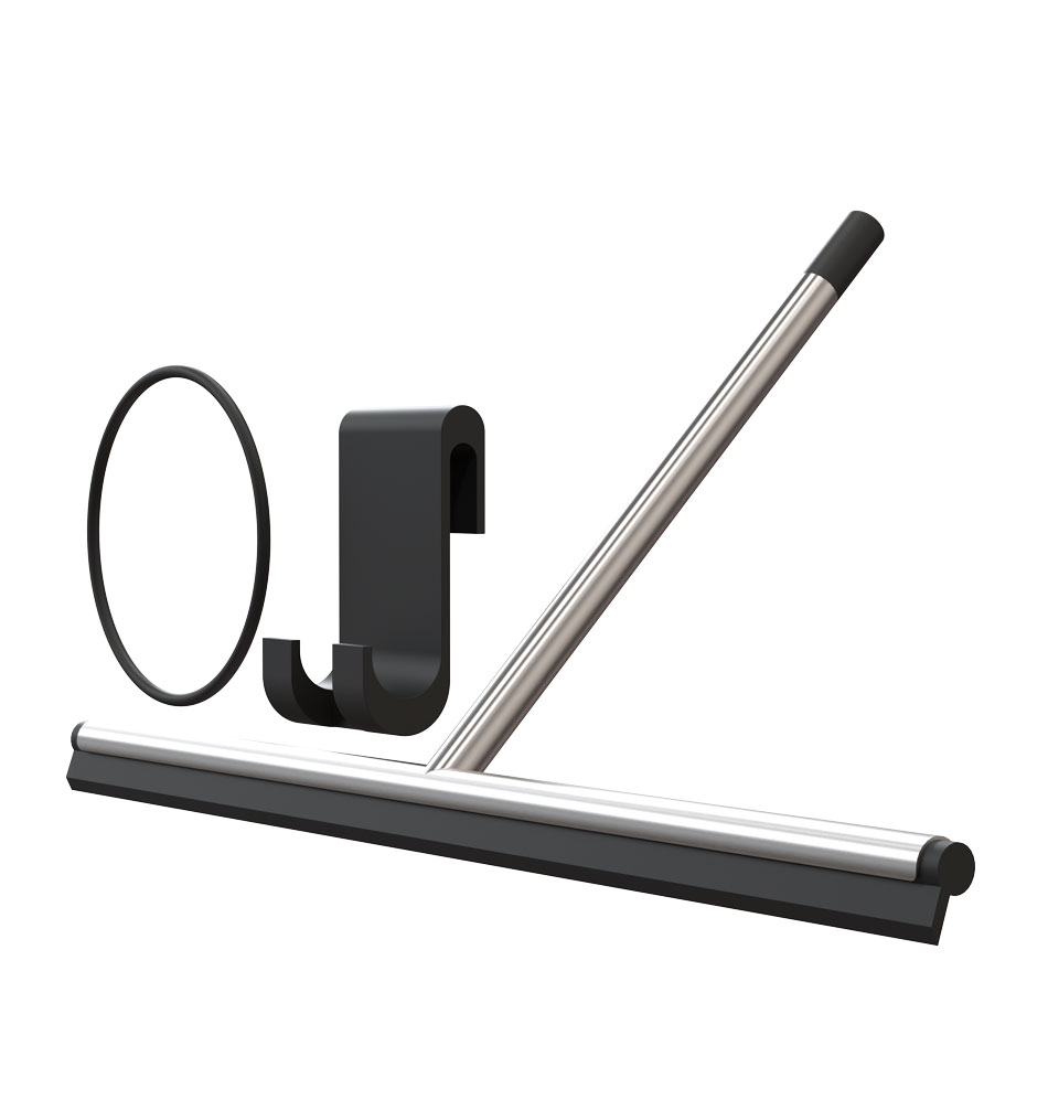 NOVA2 Shower glass squeegee, brushed stainless steel