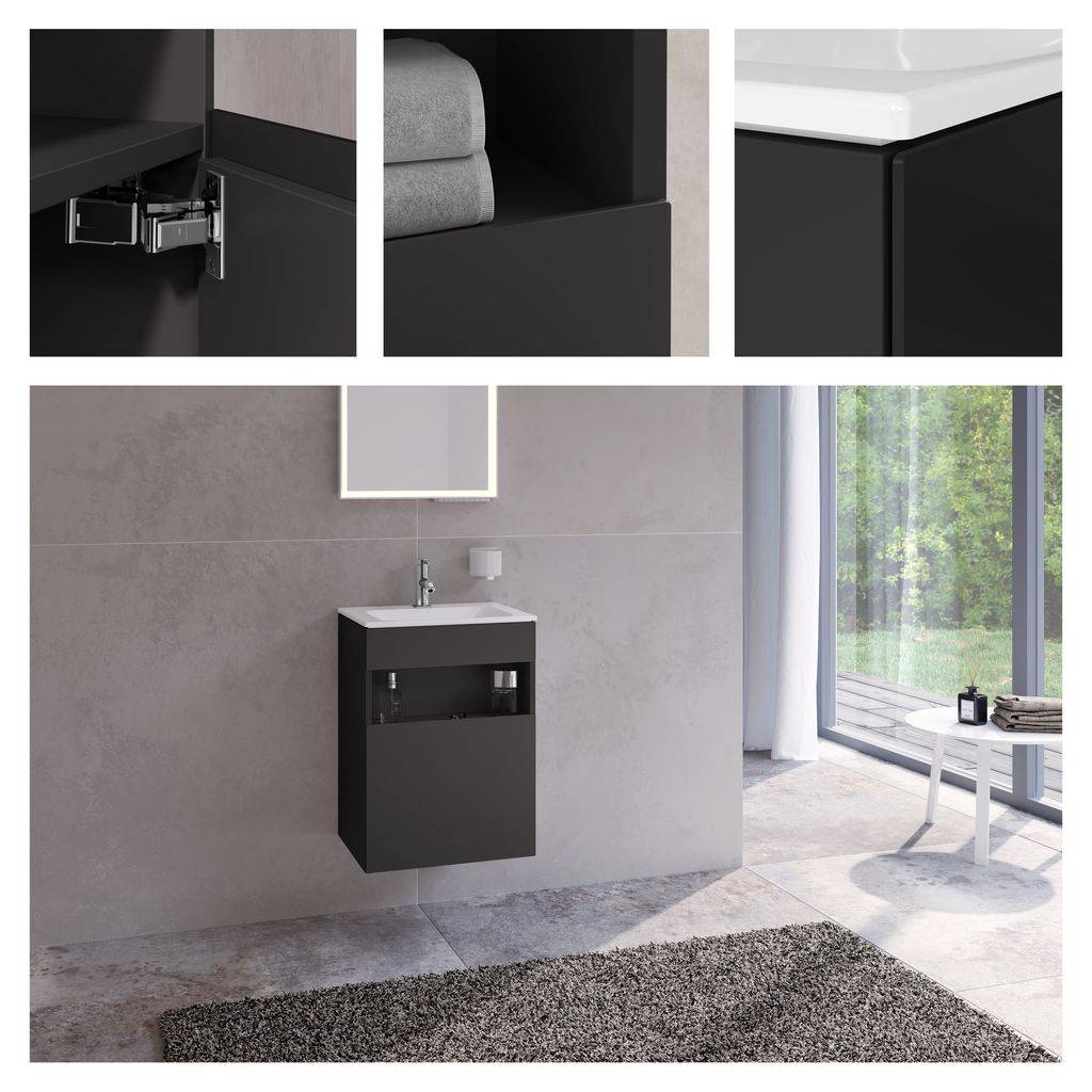 KEUCO Stageline Waschtischunterbau für Keramik-Gästewaschtisch, 460mm