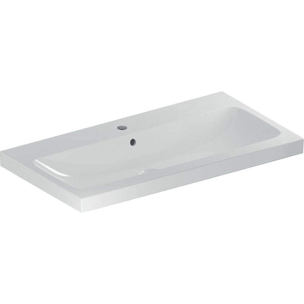 Geberit iCon light Waschtisch; 900mm; Hahnloch mittig, sichtbarer Überlauf