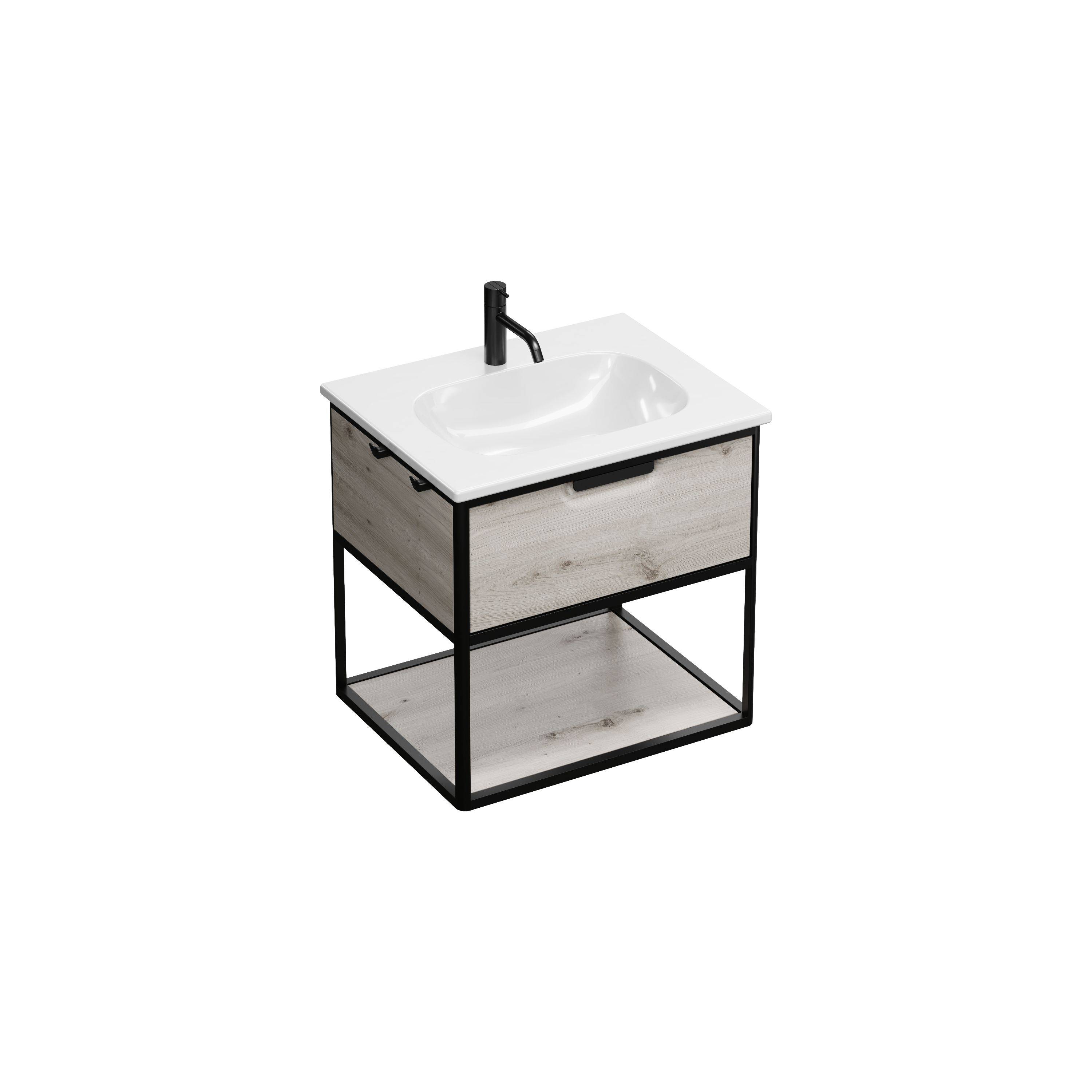 Vry Keramik-Waschtisch inkl. Waschtischunterschrank 630mm