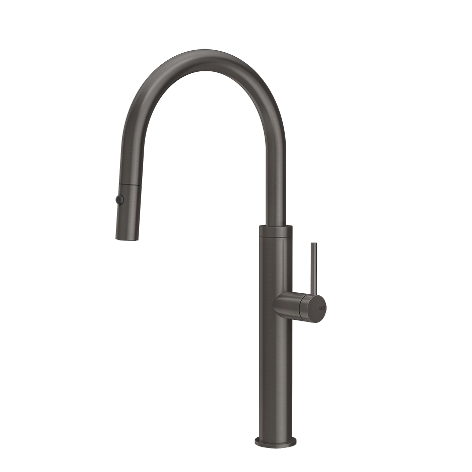 Gessi FLESSA Einhebel-Küchenmischer mit Schwenkarm, Metall schwarz gebürstet