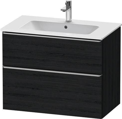 Duravit D-Neo Waschtischunterbau wandhängend mit Möbelgriff Edelstahl gebürstet