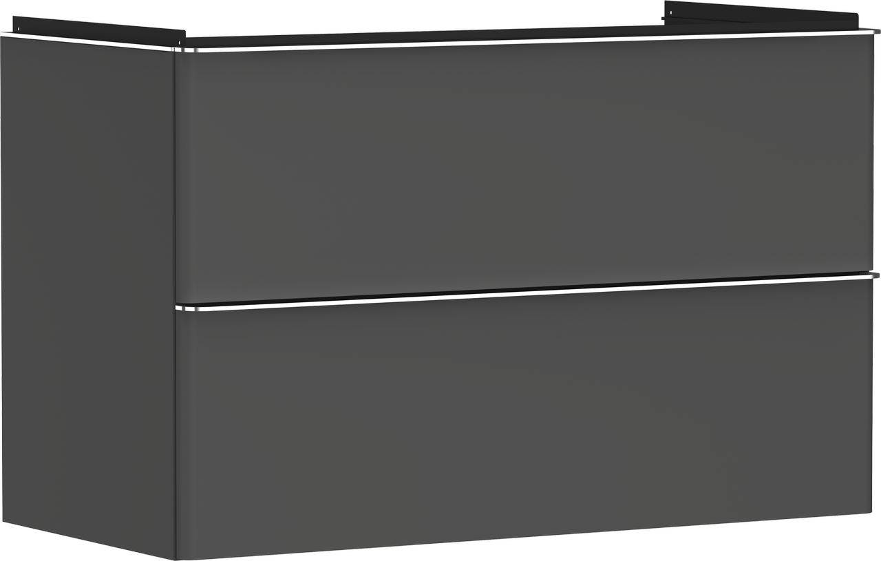 Xelu Q vanity unit 980mm body diamond gray matt, handle chrome