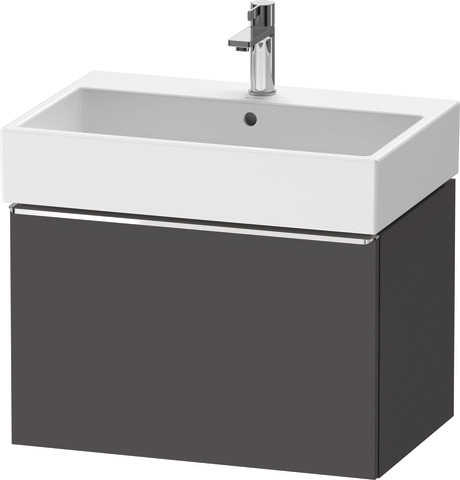 Duravit D-Neo Waschtischunterbau wandhängend mit Möbelgriff chrom