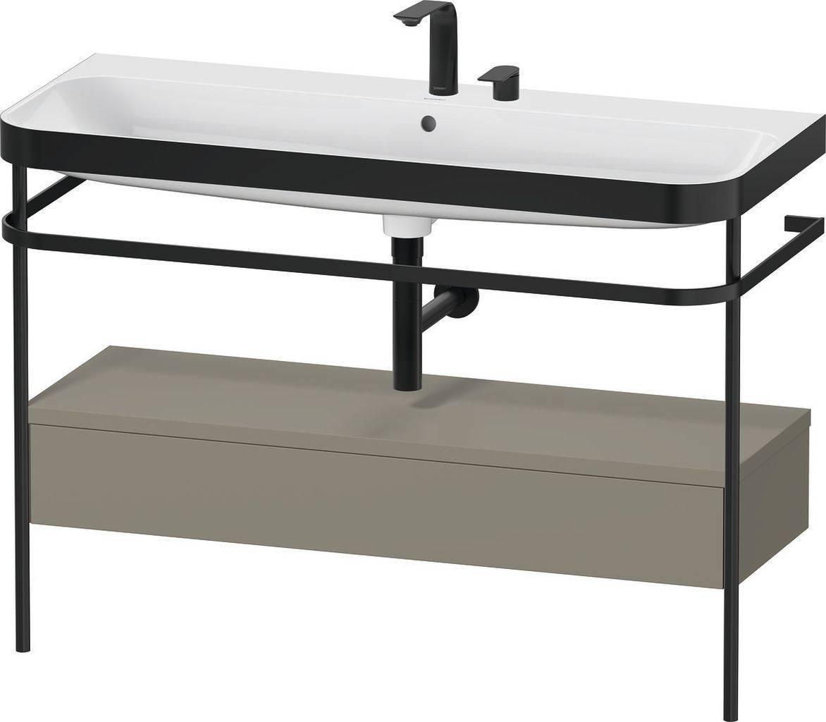 Duravit Happy D.2 Plus Möbelwaschtisch c-bonded mit Metallkonsole, bodenstehend, 1175 x 490mm