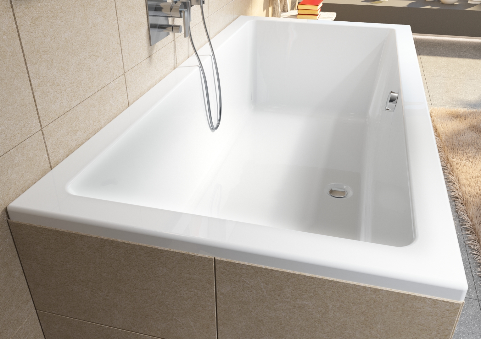 Lusso Einbau-Badewanne 190 x 90cm