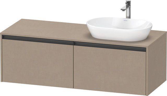 Ketho.2 Waschtischunterbau wandhängend 1400 x 550mm, Beckenausschnitt rechts
