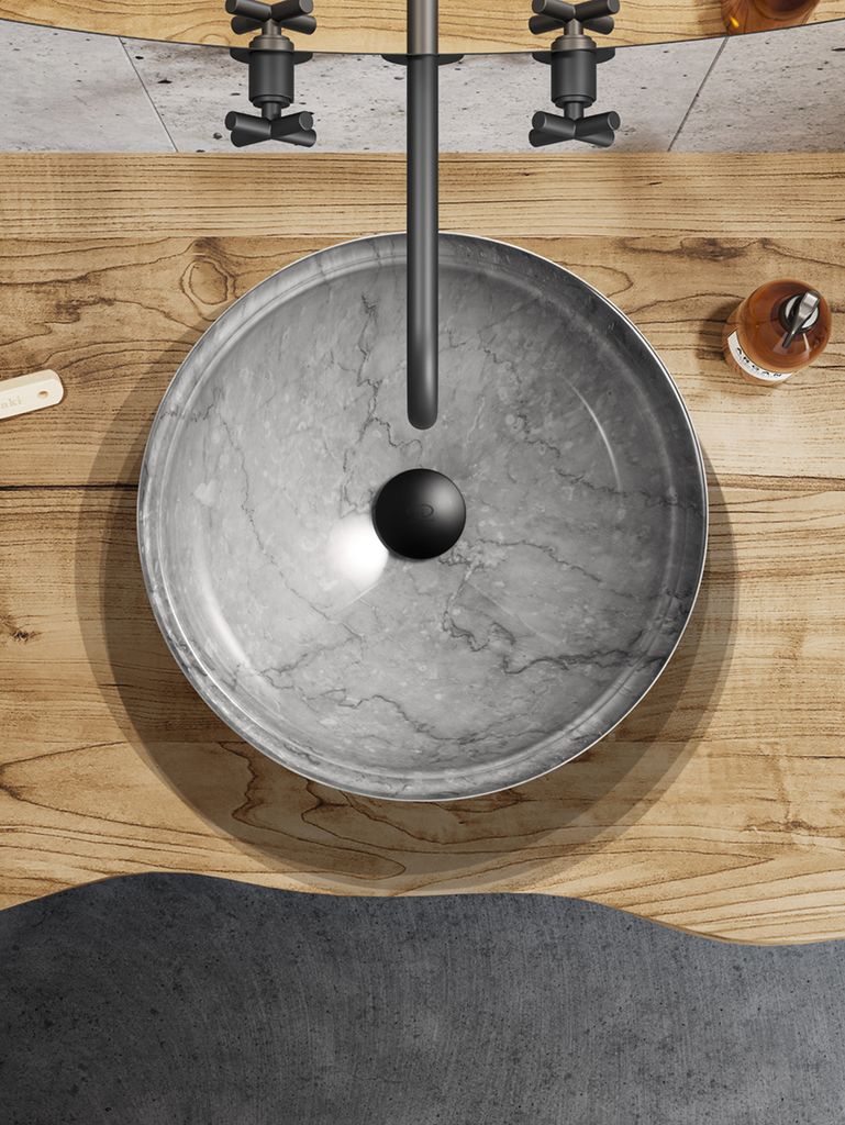 Luna 34 countertop basin Florence Glass Atelier
