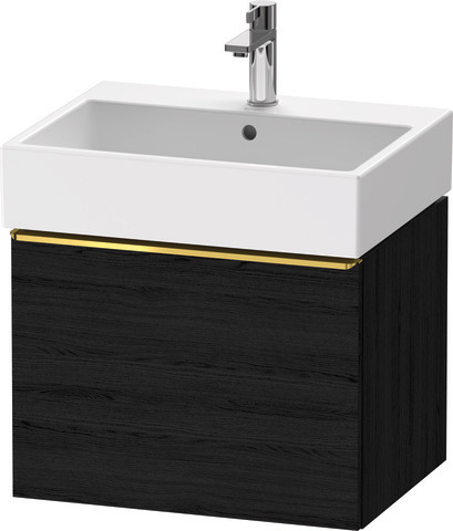 Duravit D-Neo Waschtischunterbau wandhängend mit Möbelgriff Gold poliert