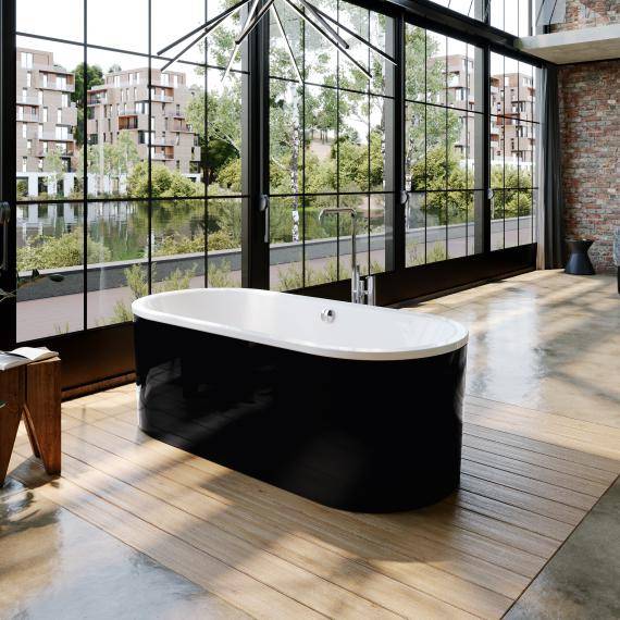Classic Duo Oval freestanding bath; model 111-7; 1800 x 800 x 420mm, white/black