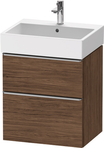 Duravit D-Neo Waschtischunterbau wandhängend mit Möbelgriff Edelstahl gebürstet