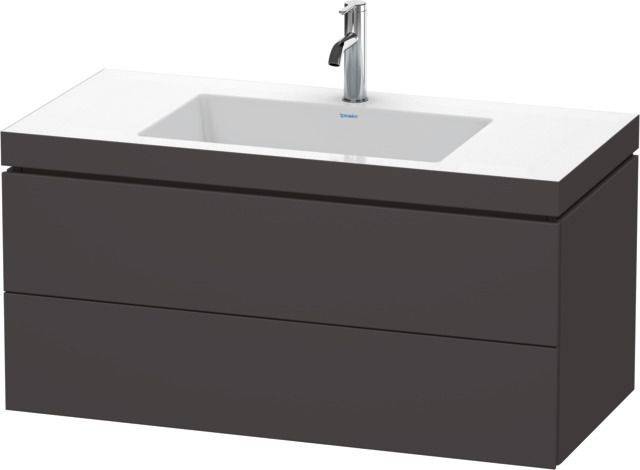 Duravit L-Cube Möbelwaschtisch c-bonded mit Unterbau wandhängend, LC6928O, 1000 x 480mm, 2 Schubkästen