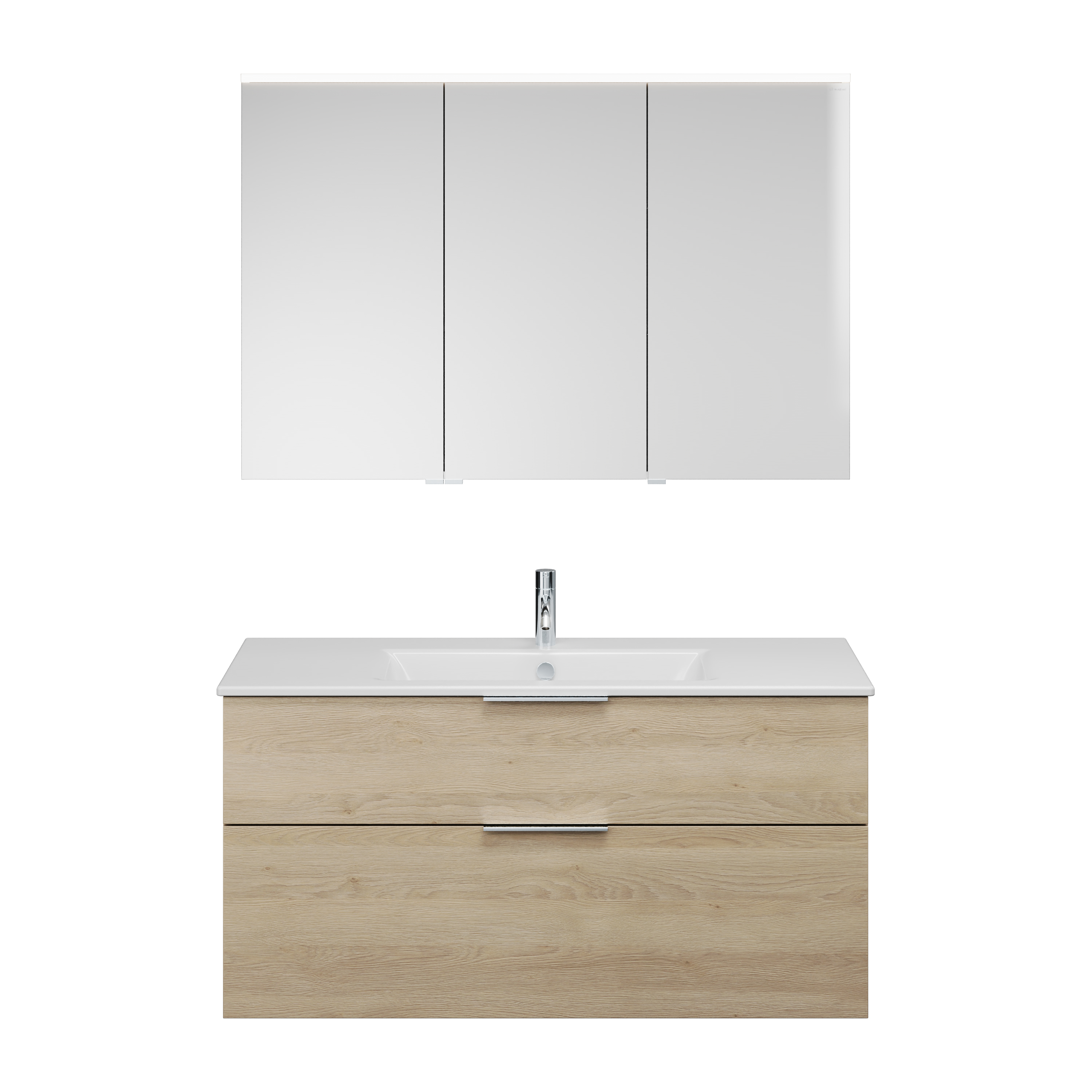 burgbad Eqio Badmöbel-Set SHCP122L Eiche Dekor Cashmere/Alpinweiss