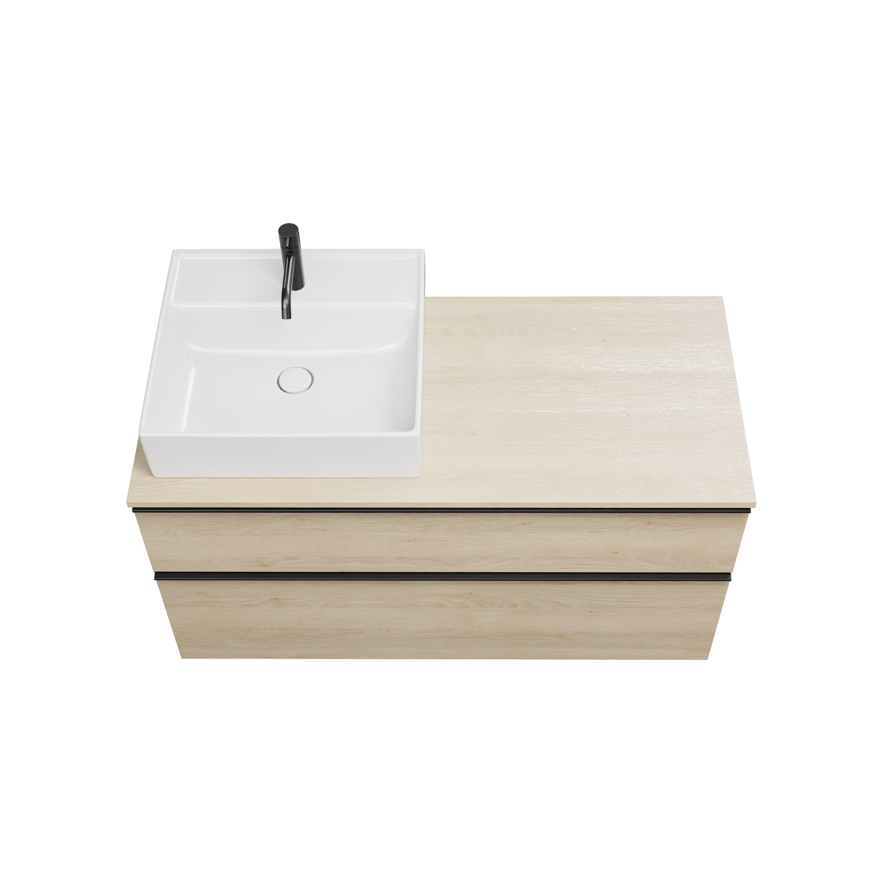 burgbad Eqio Konsolenplatte mit Unterschrank WXXI120 619x1200x550 Eiche Dekor Cashmere