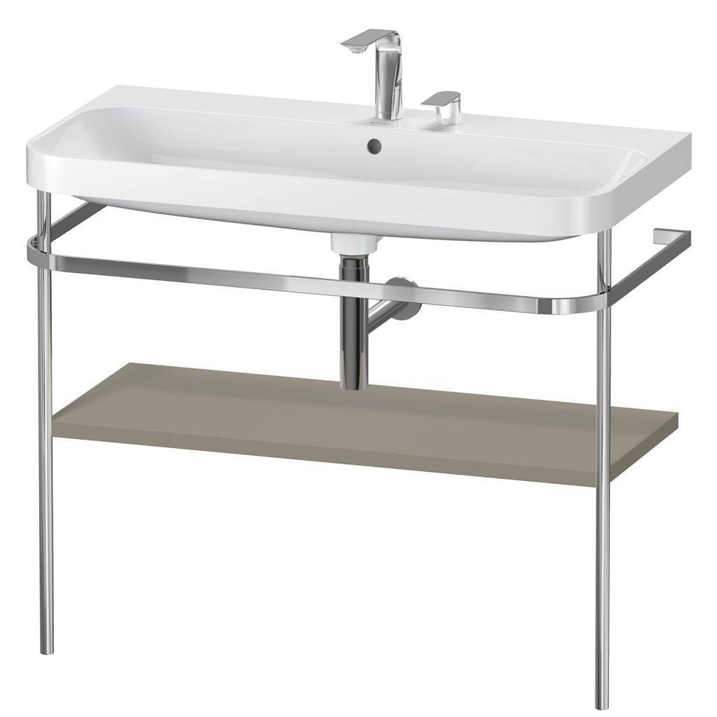 Duravit Happy D.2 Plus Möbelwaschtisch c-shaped mit Metallkonsole, bodenstehend, 975 x 490mm
