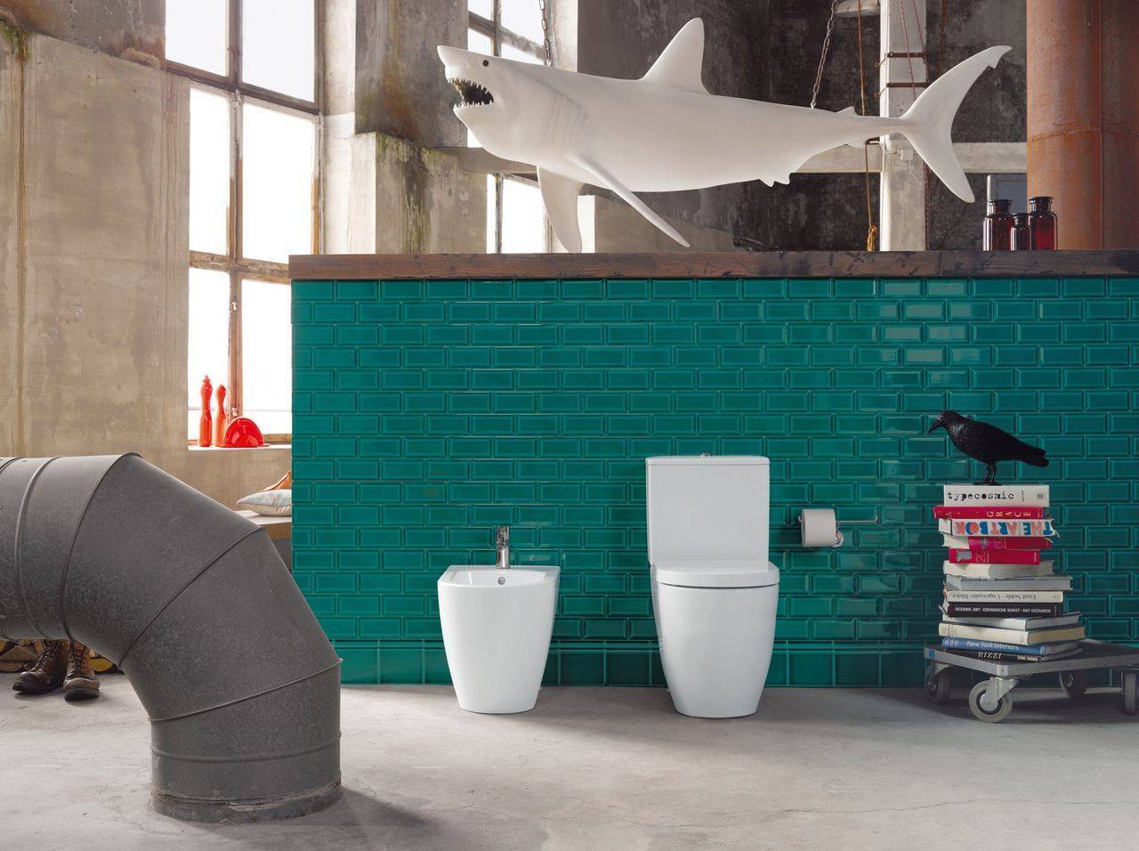 ME by Starck Stand-WC für Kombi 650 mm Tiefspüler, Abgang senkrecht, weiß
