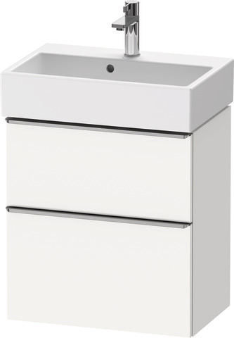 Duravit D-Neo Waschtischunterbau wandhängend mit Möbelgriff Edelstahl gebürstet