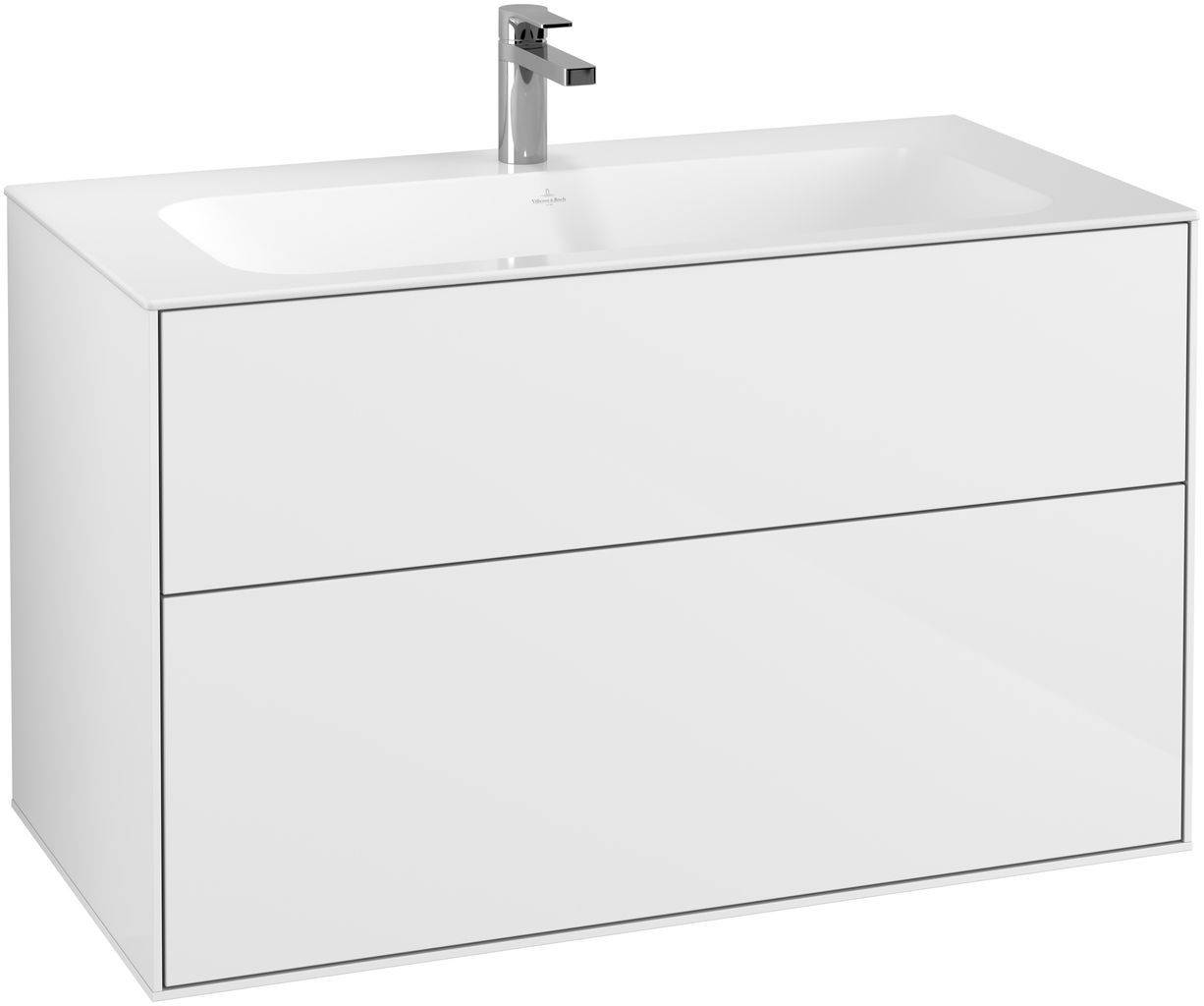 Finion Waschtischunterschrank  mit Wandbeleuchtung, 996 x 591 x 498mm