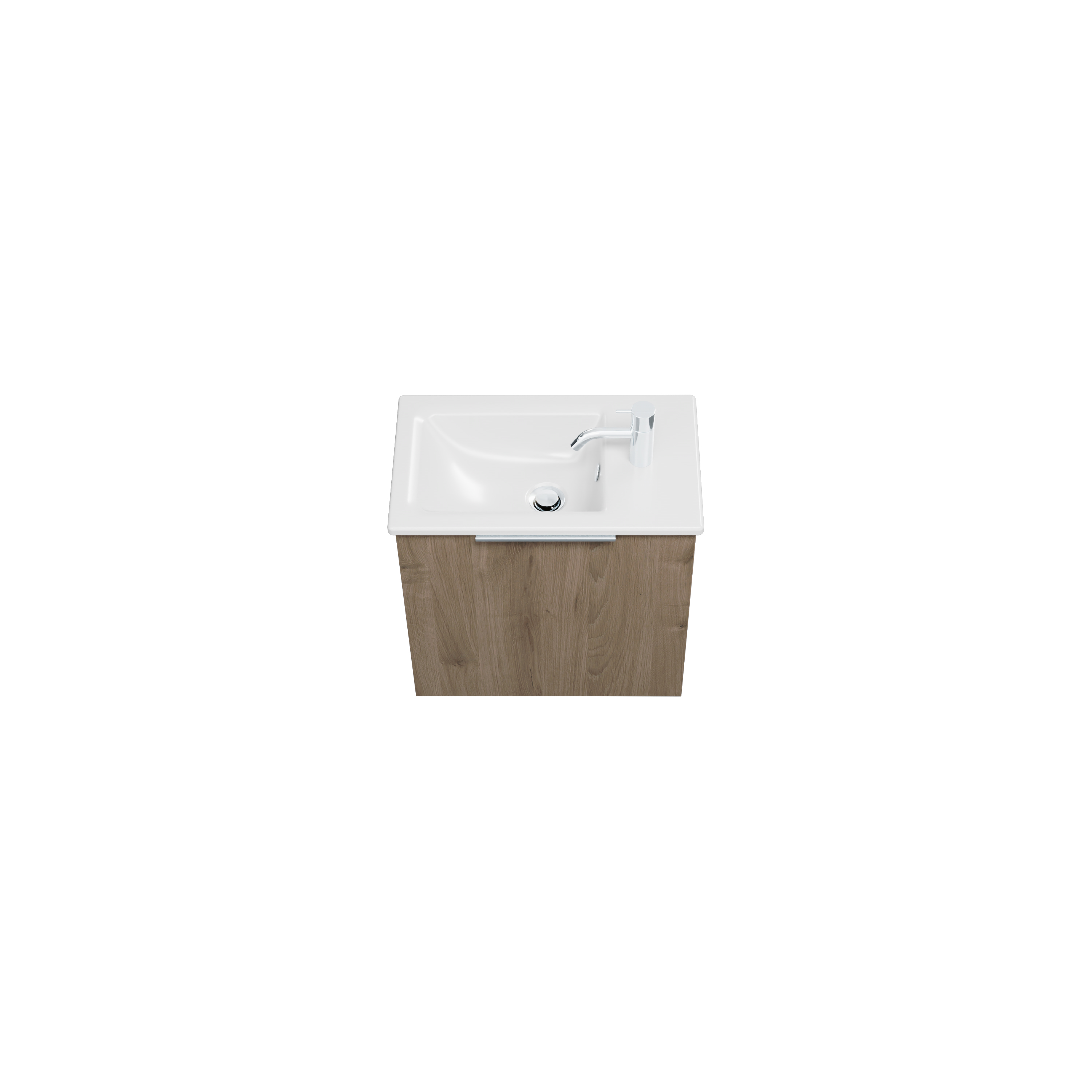 burgbad Eqio Gäste-Badmöbel-Set Eiche Dekor Caramel/Alpinweiss