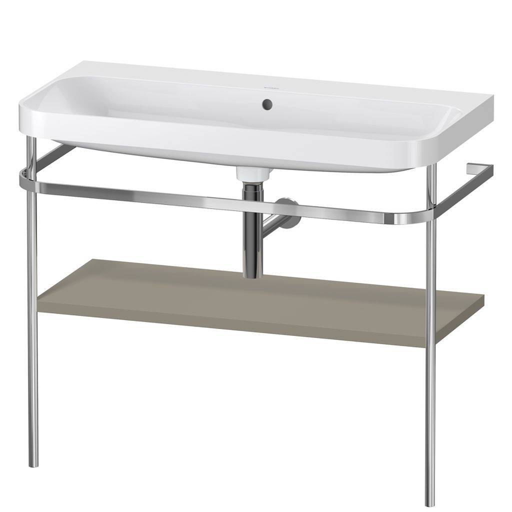 Duravit Happy D.2 Plus Möbelwaschtisch c-shaped mit Metallkonsole, bodenstehend, 975 x 490mm