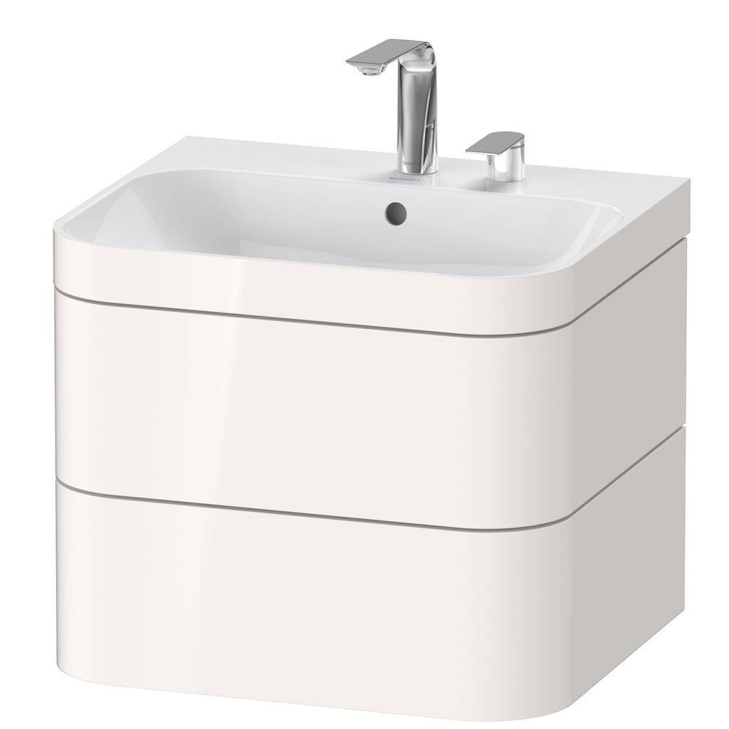 Happy D.2 Plus Möbelwaschtisch c-bonded mit Unterbau, wandhängend, 575 x 490mm
