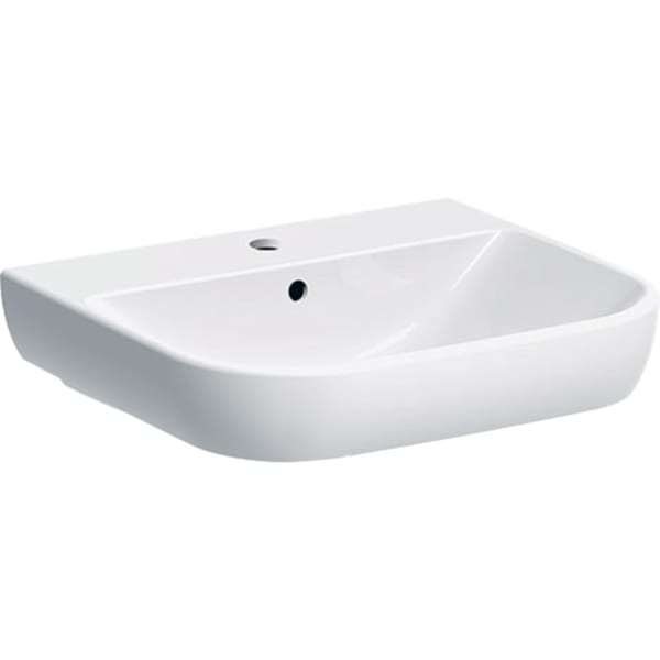 Geberit Smyle Waschtisch, 55x48cm mit Hahnloch, mit Überlauf, weiß, KeraTect