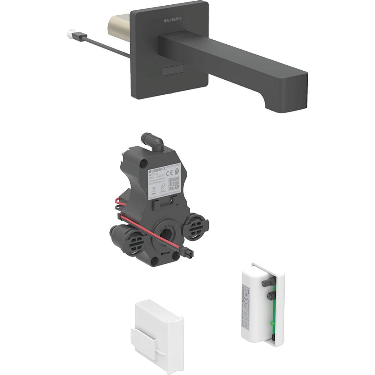 Brenta Waschtischarmatur zur Wandmontage, Generatorbetrieb, für UP-Funktionsbox, 22cm