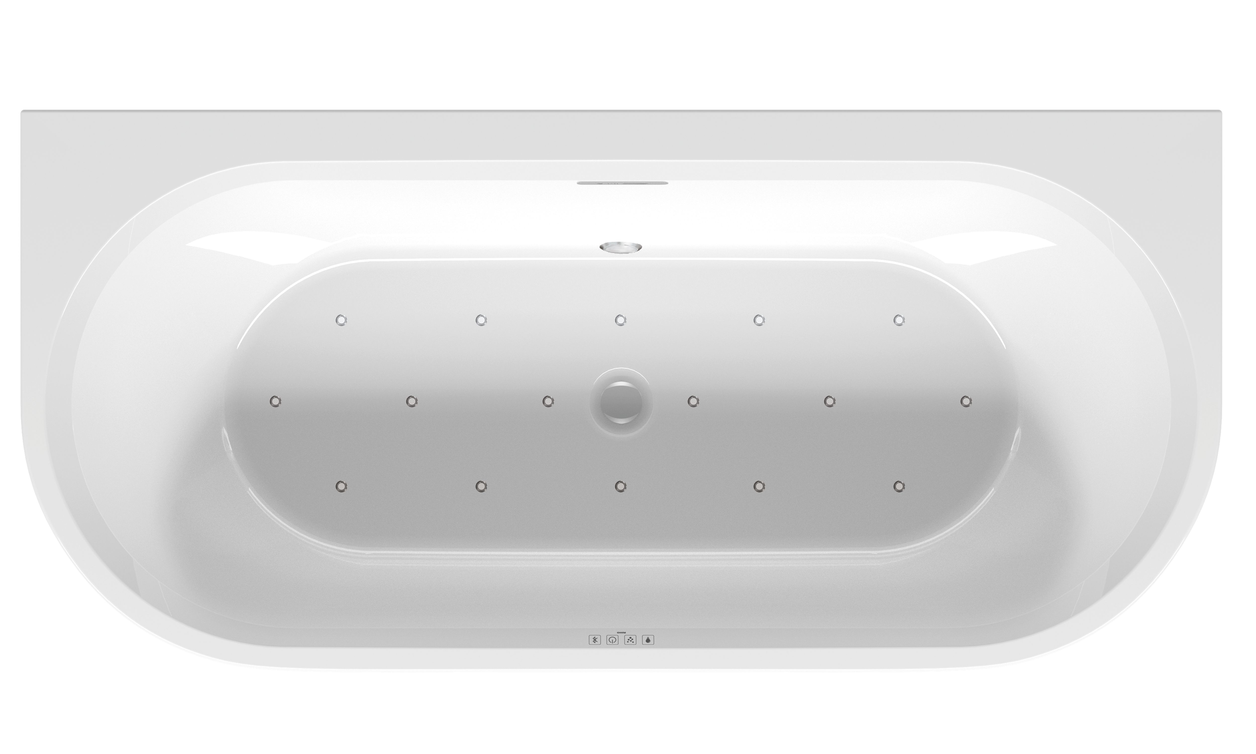 Desire Back2Wall Badewanne mit Sparkle Mood