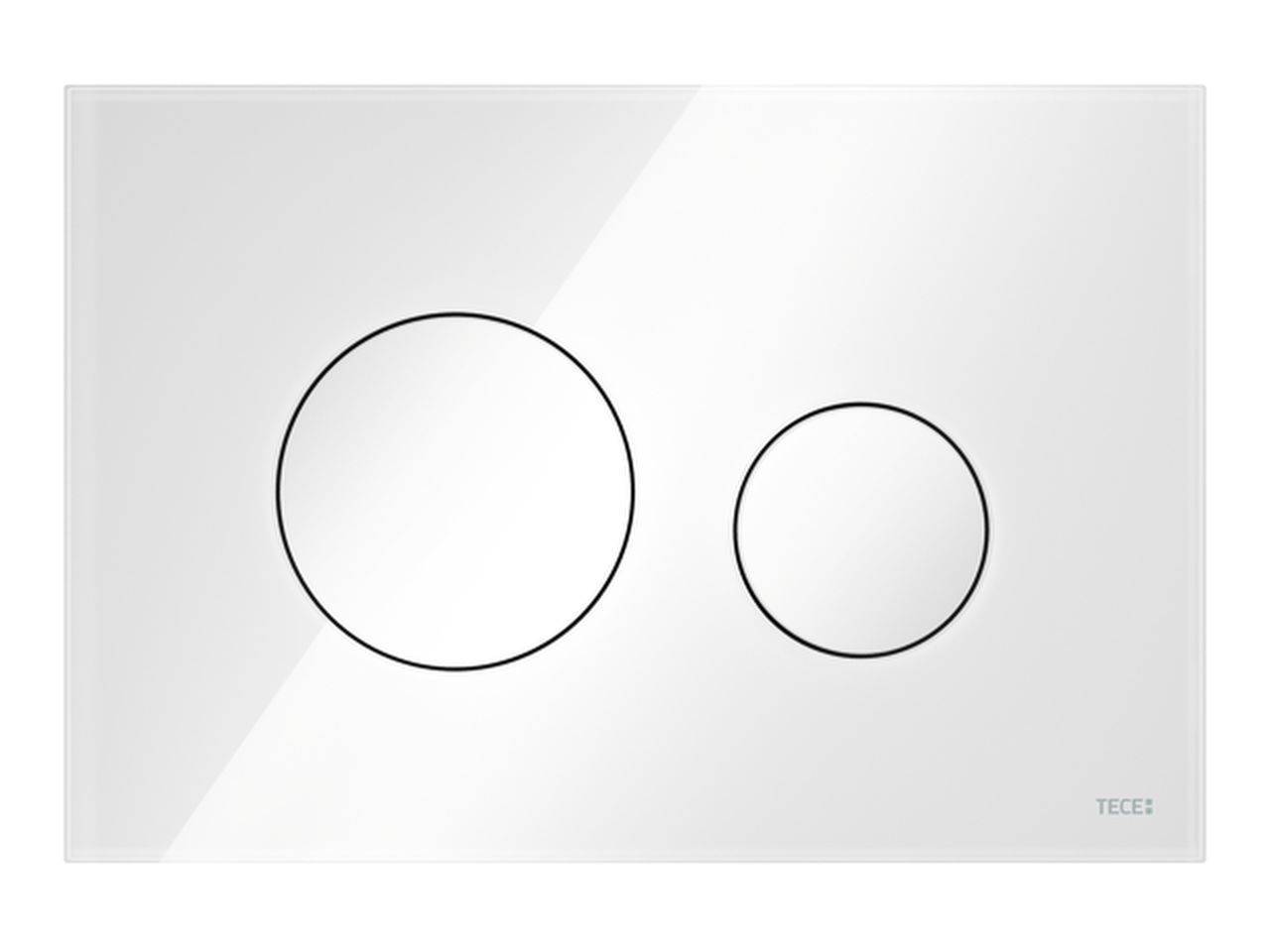 TECEloop WC-Betätigungsplatte für Zweimengentechnik, Glas weiß 9240650