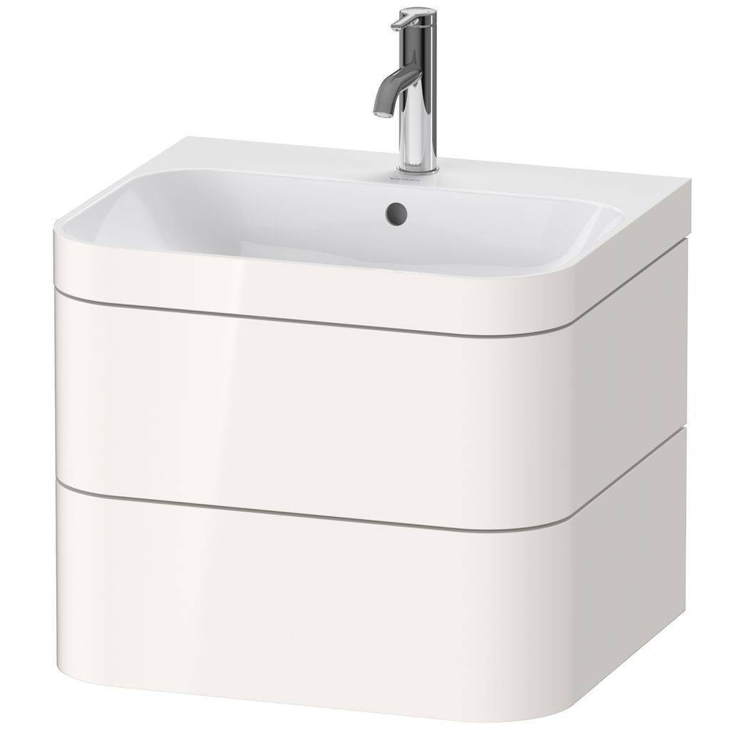 Happy D.2 Plus Möbelwaschtisch c-bonded mit Unterbau, wandhängend, 575 x 490mm