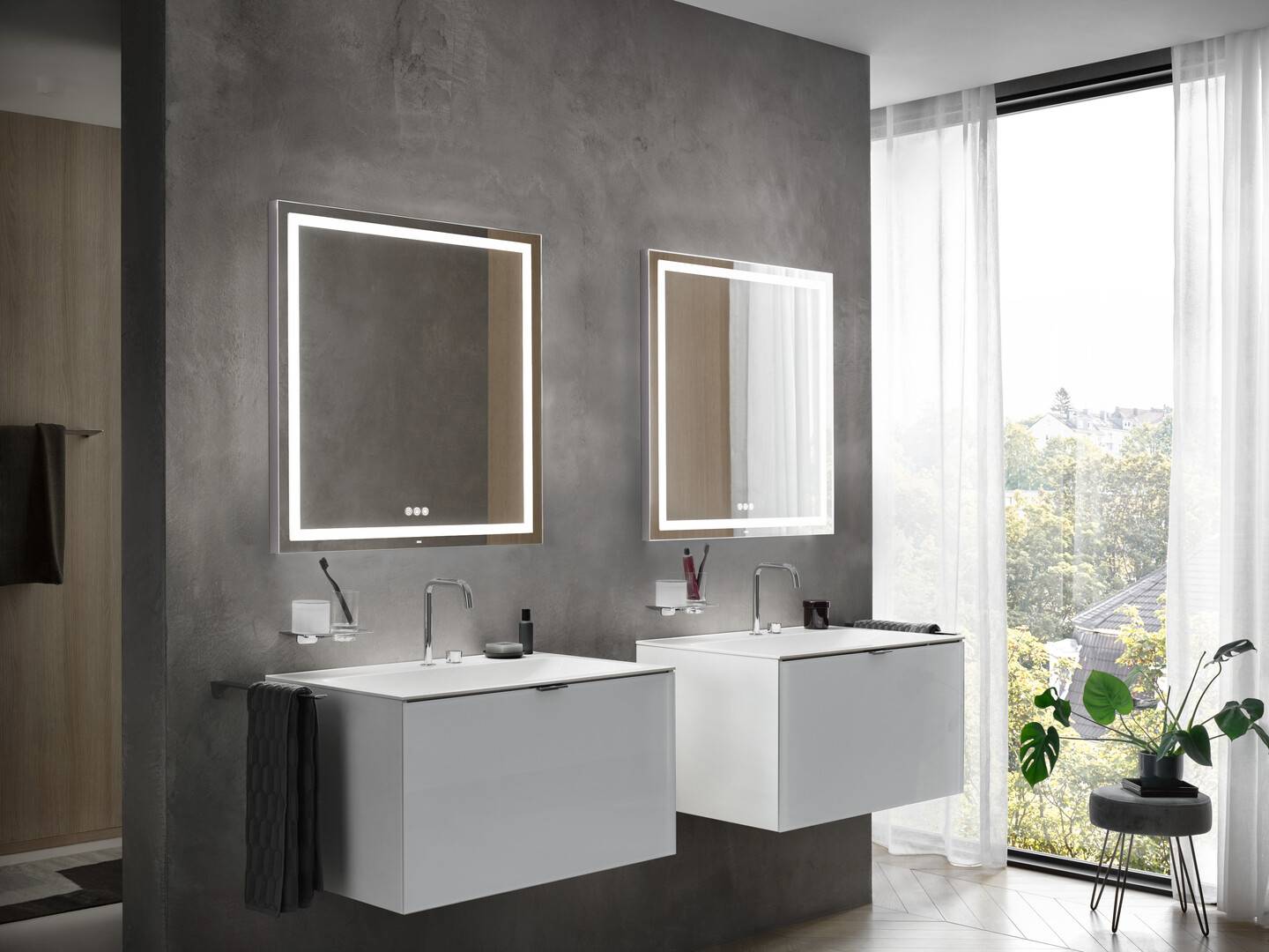 MI 230+ LED illuminated mirror with touch control panel 2000x1000 mm